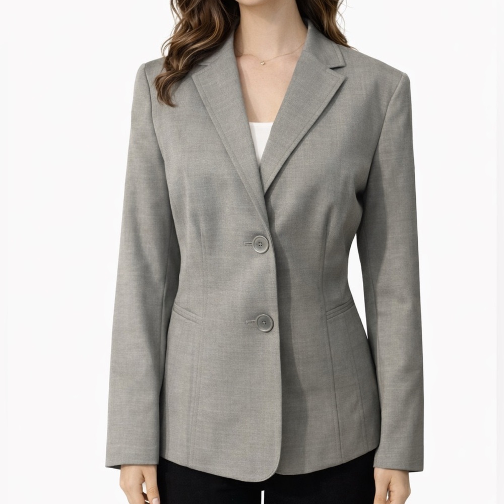 Kasper Separates Suit Jacket Blazer 18 Gray Classic 2 Button Polyester